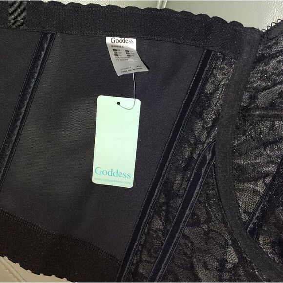 NWT Goddess Black Lace Bustier 50F Plus Size Bridal Lingerie Underwire Corset - Picture 6 of 9